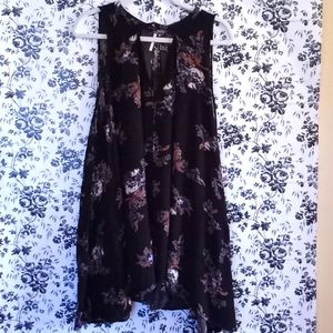FREE PEOPLE Black Floral tunic dress